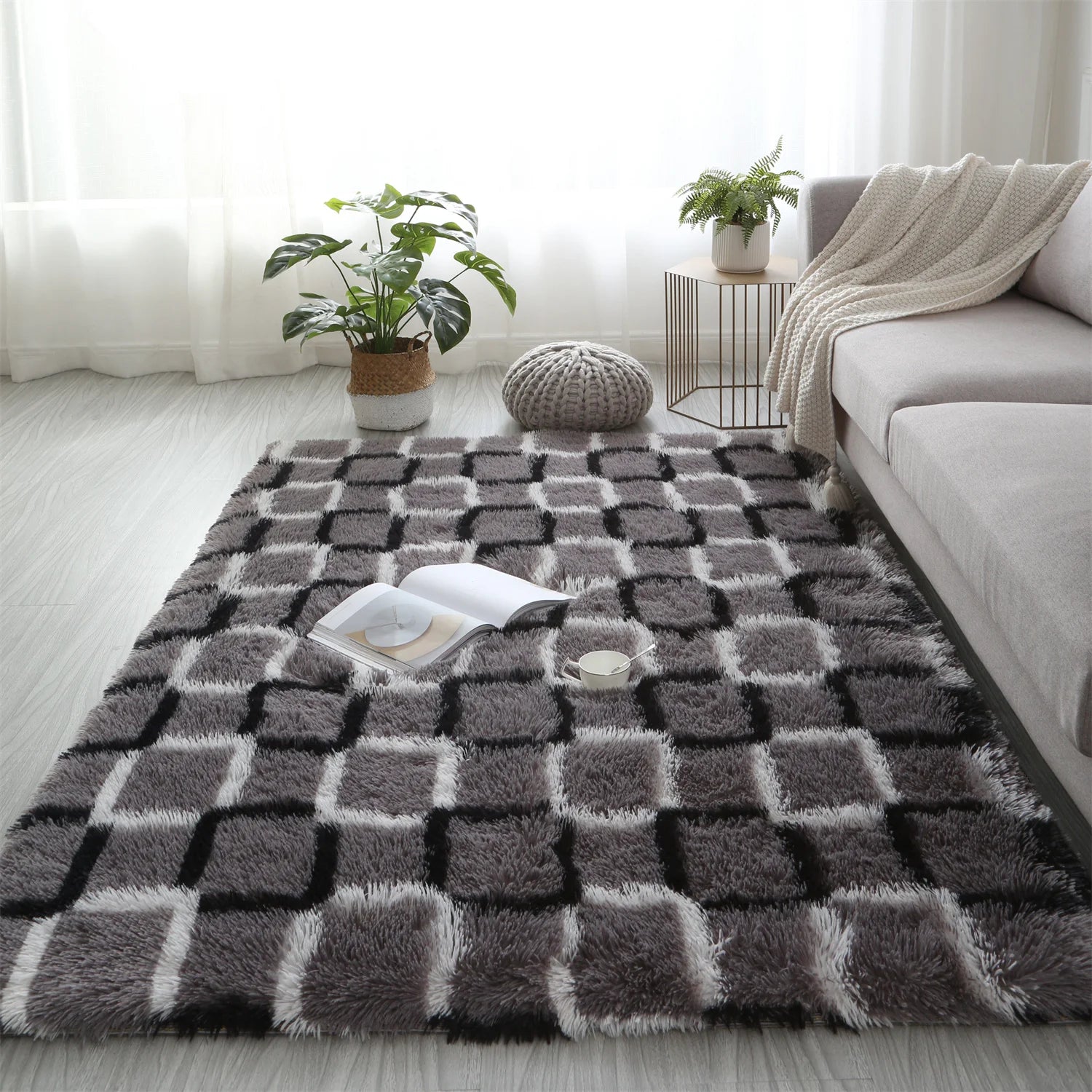 Premium Fluffy Shag Rug - Extra Soft Area Carpet for Living Room