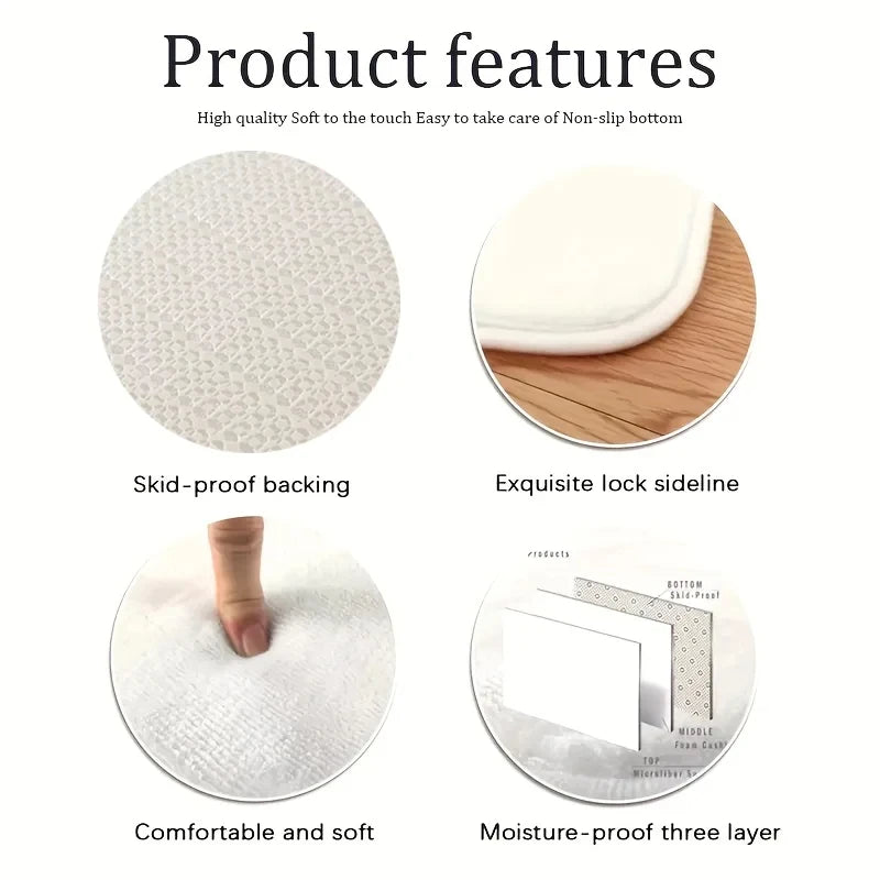 Christmas Snow Rug - Festive Area Rug for Living Room & Bedroom