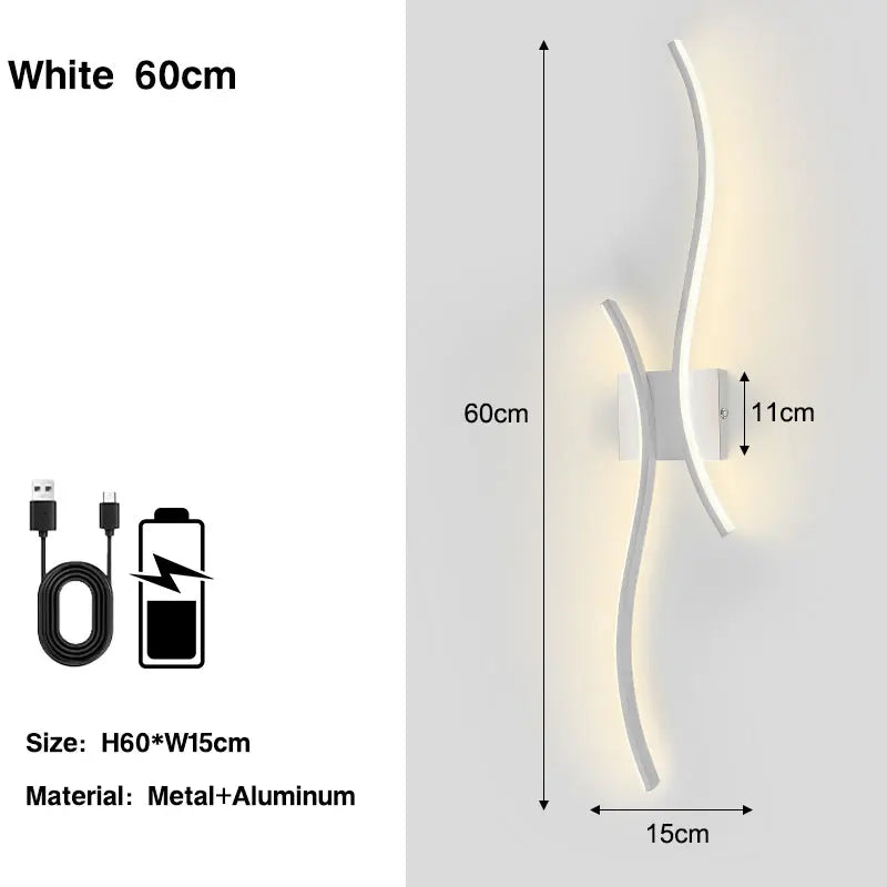 Wireless Rechargeable LED Wall Sconce - Touch Dimmable with Remote Control
