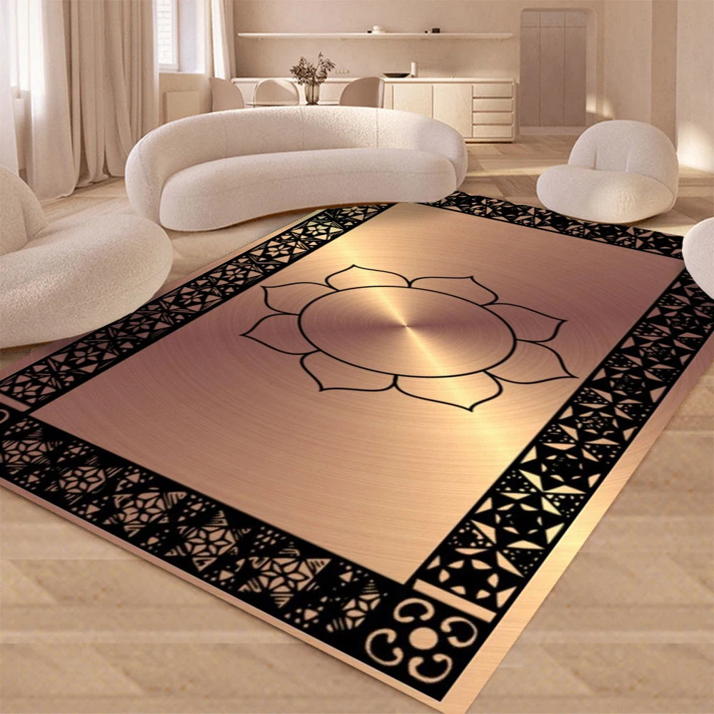 Modern Geometric Area Rug - Soft Luxury Carpet for Living Room & Bedroom