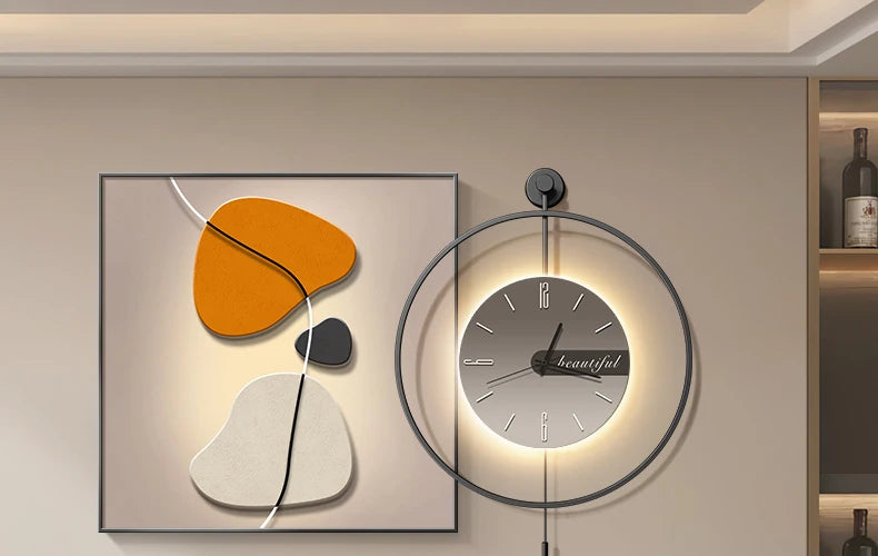 Modern LED Wall Clock - Luxury Restaurant & Living Room Decorative Art