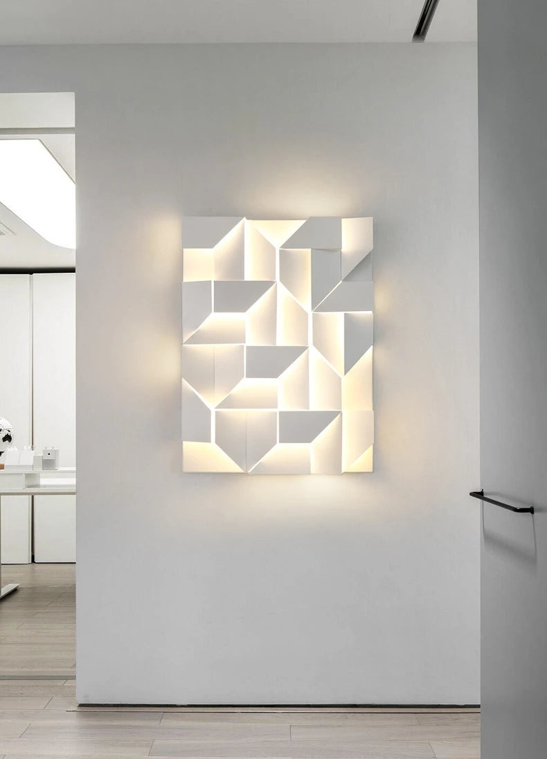 Geometric LED Wall Lamp - Modern Shadow Metal Sconce Light