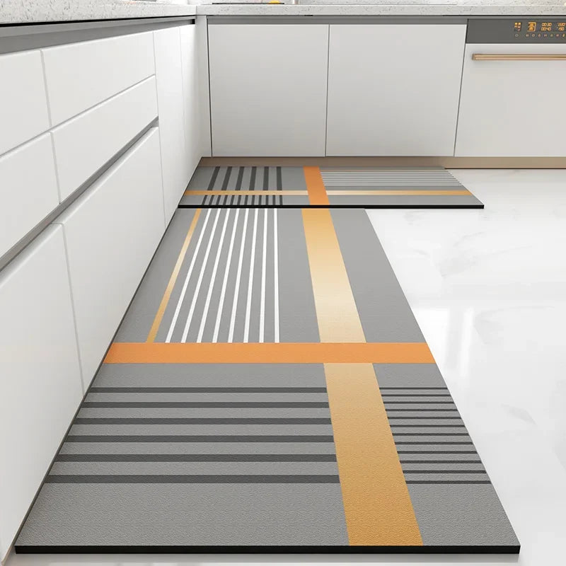 Waterproof Kitchen Floor Mat - Oil-Proof PVC Carpet Runner for Kitchen & Hallway