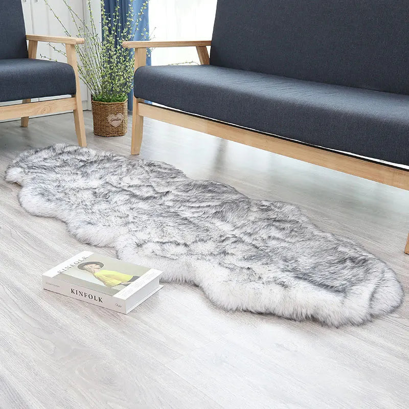 Faux Sheepskin Plush Rug - Fluffy Luxury Carpet for Bedroom & Living Room