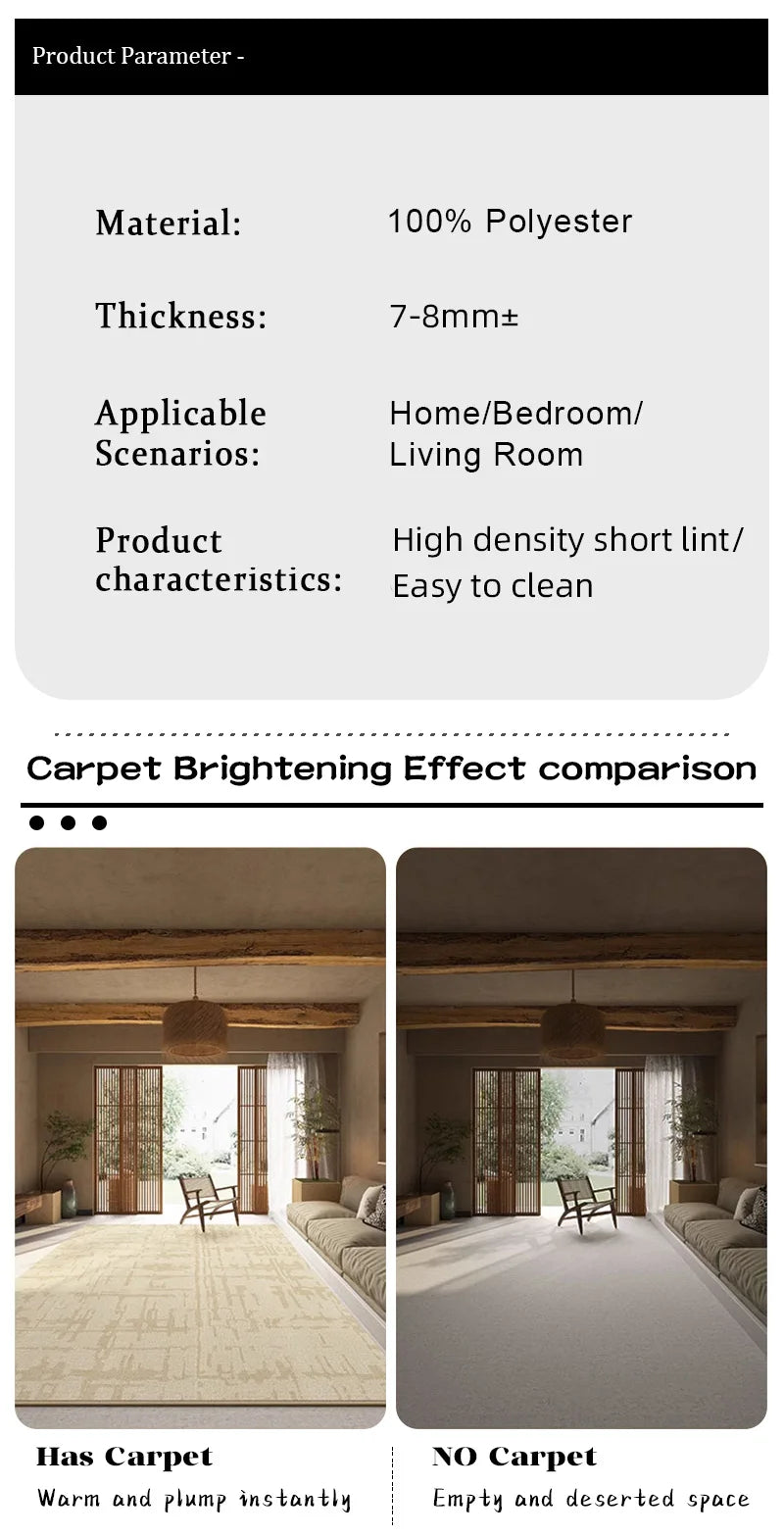 Modern Geometric Area Rug - Luxury Carpet for Living Room & Bedroom