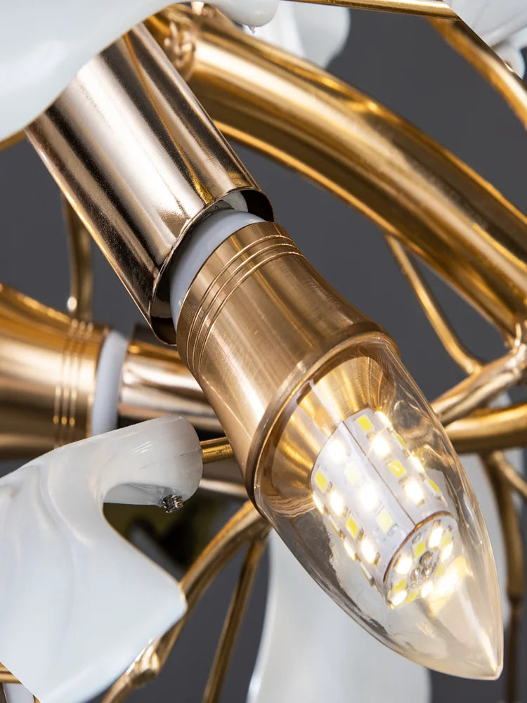 Artpad Modern Ginkgo Leaf Chandeliers for Dining room Ceiling Leaves Pendant Chandelier for Living Room Bedroom Kitchen Island