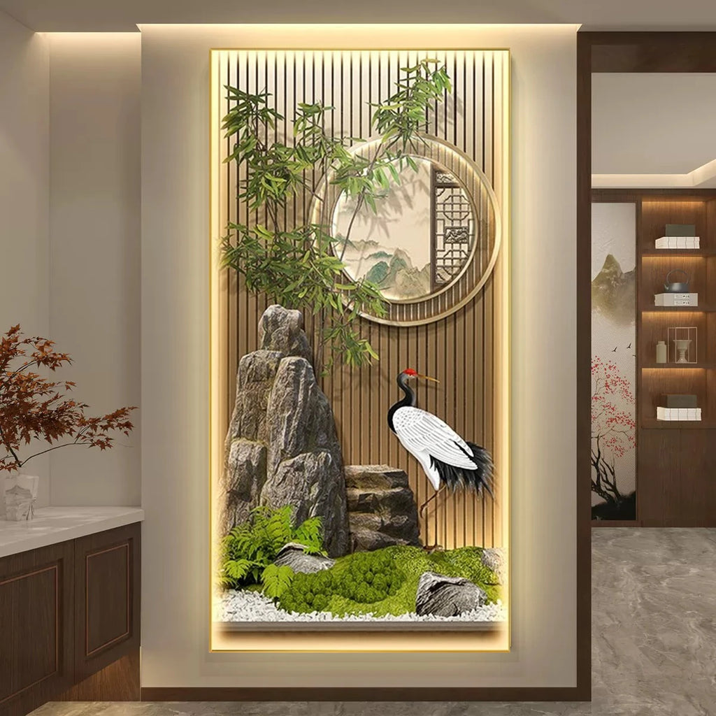 Bamboo LED Wall Art - Landscape Scenery Decorative Painting with Lights