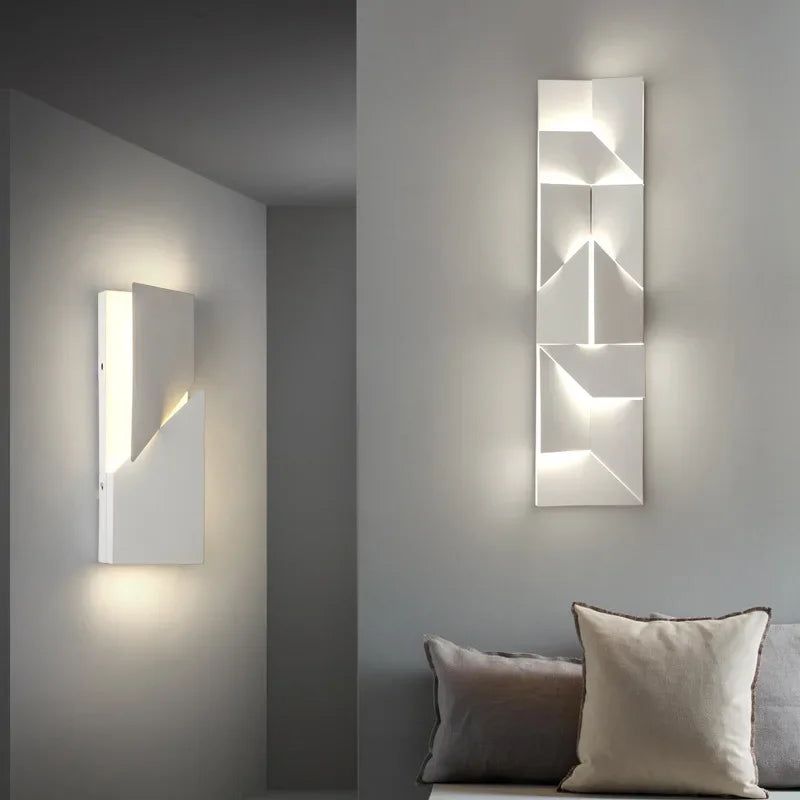 Geometric LED Wall Lamp - Modern Shadow Metal Sconce Light
