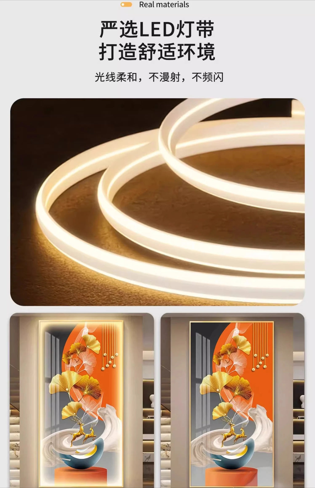Modern LED Wall Art Poster - Illuminated Room Decoration (120-240cm)