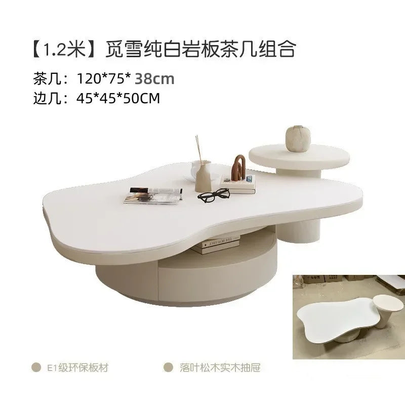 Italian Luxury Coffee Table Set - White Cloud Design