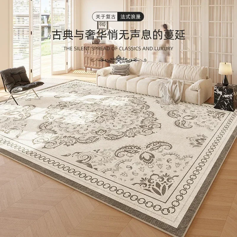 Artistic French Plush Carpet - Modern Area Rug for Living Room & Bedroom