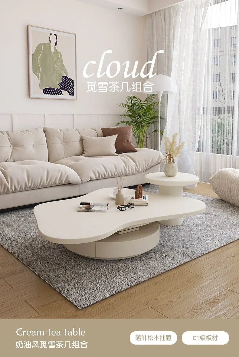 Italian Luxury Coffee Table Set - White Cloud Design