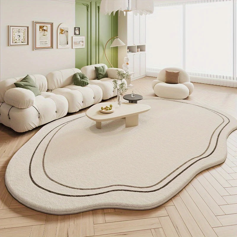 Modern Irregular Area Rug - Washable Soft Carpet for Living Room & Kids Room