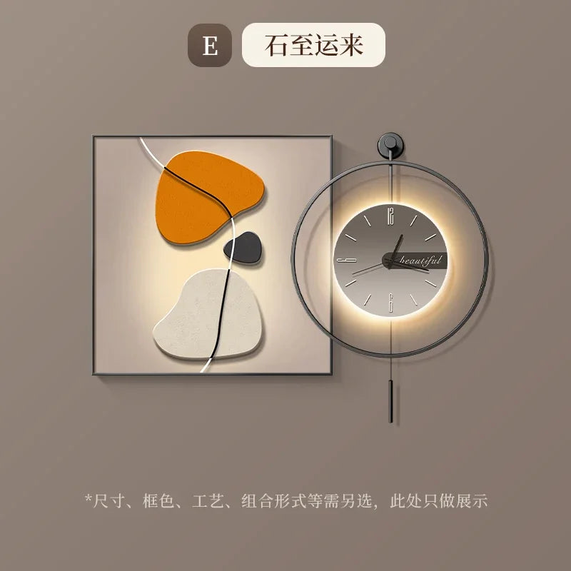 Modern LED Wall Clock - Luxury Restaurant & Living Room Decorative Art