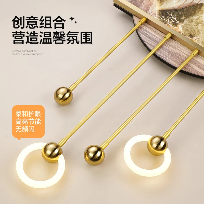 Feather Design Wall Clock With LED Lighting Luxury TV Background Art For Living Room Contemporary Wall Decor