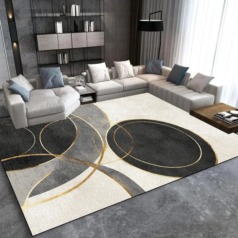 Modern Luxury Area Rug - Non-Slip Washable Carpet for Living Room & Bedroom