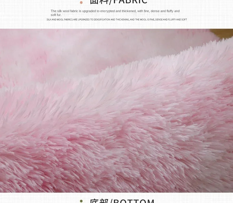 Super Soft Round Plush Rug - Fluffy Area Carpet for Living Room & Bedroom