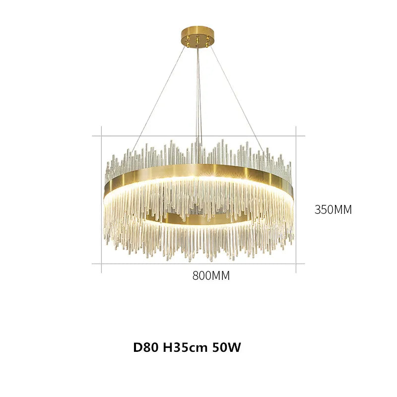 Modern Luxury Drawing Room Glass Led Chandelier Dining Room Led Dimmable Pendant Lamp Lustre Gold Metal Lamp Fixtures Lamparas