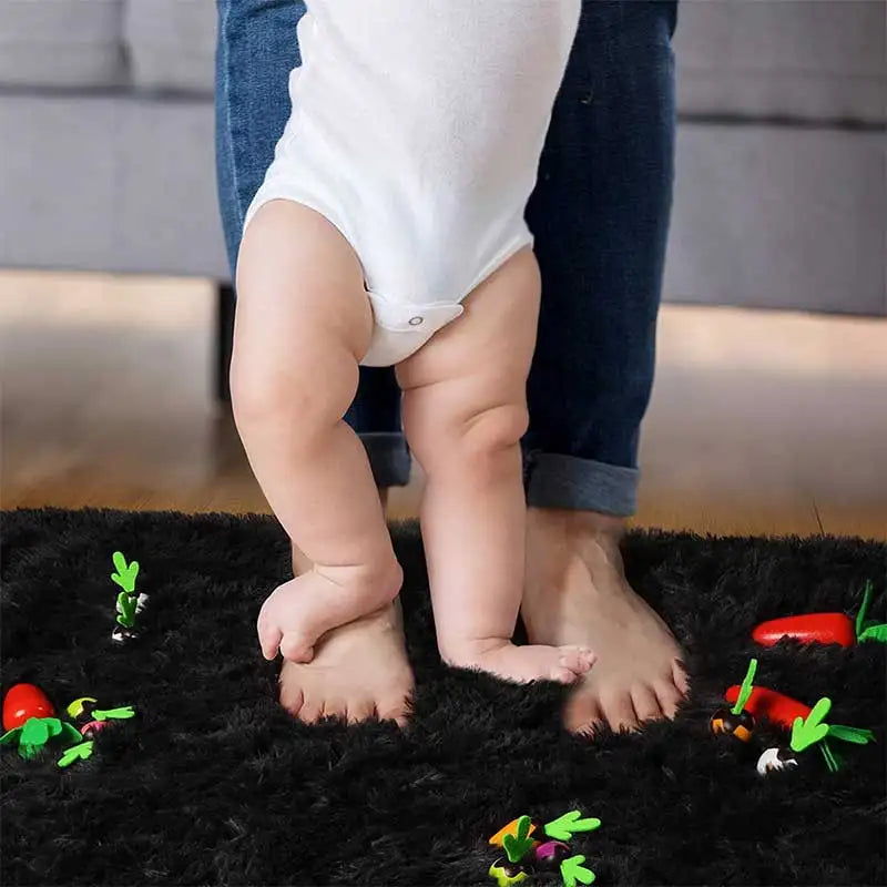 Furry Plush Area Rug - Modern Nordic Style Carpet for Living Room & Bedroom