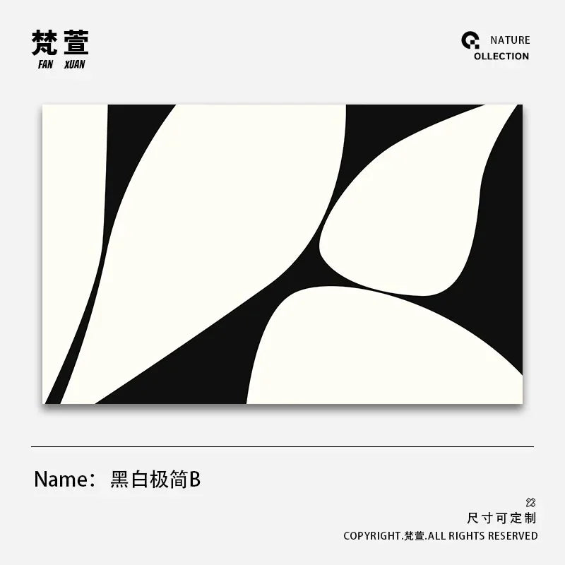 Minimalist Geometric Area Rug - Luxury Black & White Carpet for Living Room & Bedroom