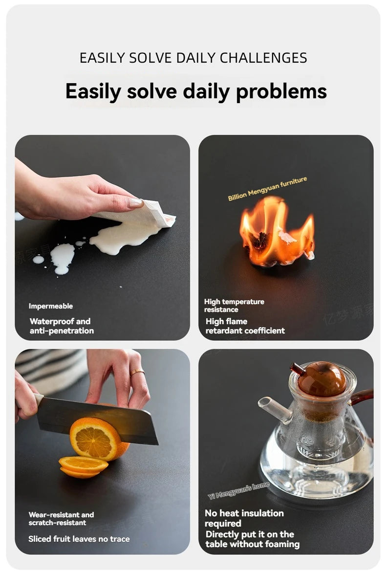 Oval Nesting Coffee Table Set of 2 - Marble Texture with Storage