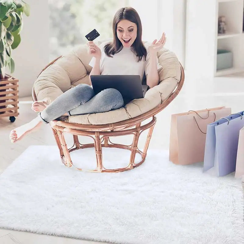 Furry Plush Area Rug - Modern Nordic Style Carpet for Living Room & Bedroom