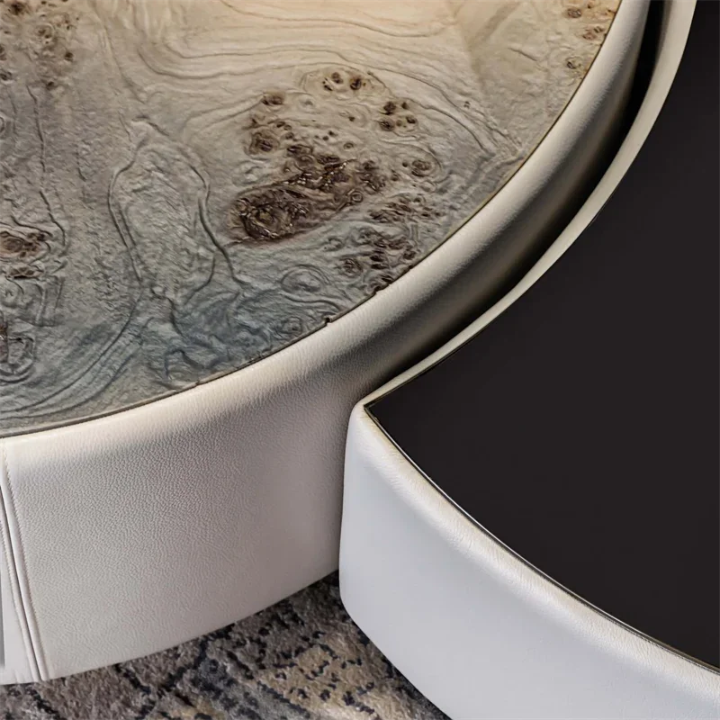 Modern Round Nesting Marble Coffee Table Set of 3