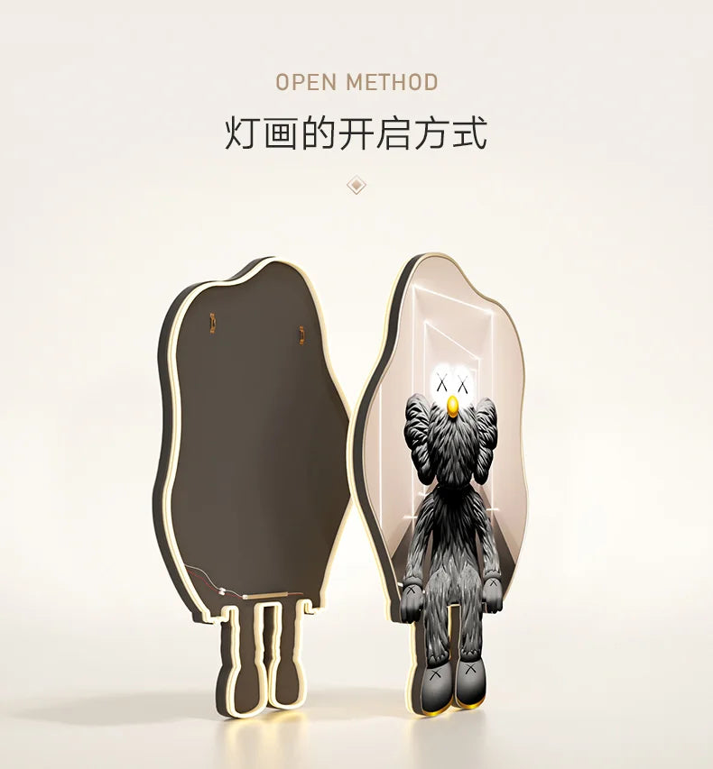 Feather Design Wall Clock With LED Lighting Luxury TV Background Art For Living Room Contemporary Wall Decor