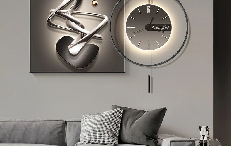 Modern LED Wall Clock - Luxury Restaurant & Living Room Decorative Art