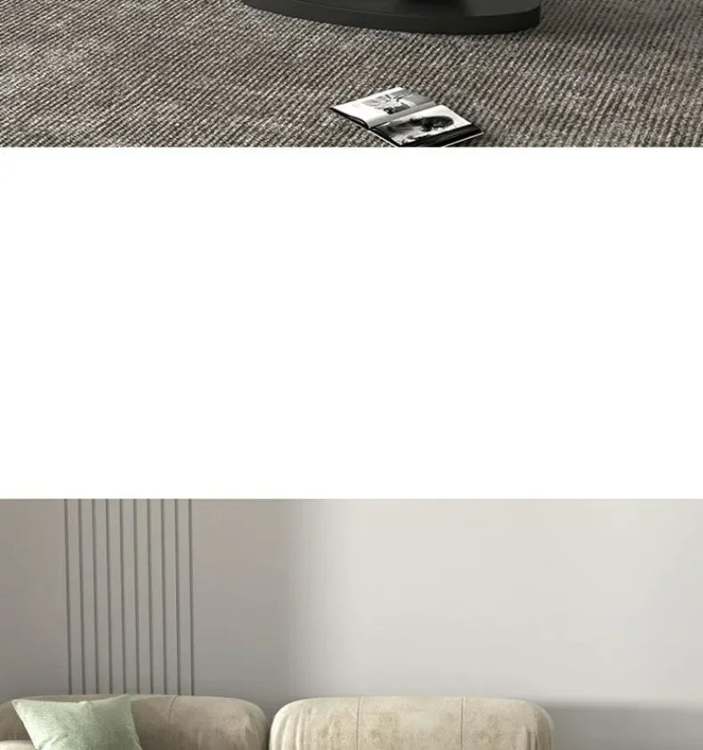 Bright Oval Coffee Table - Italian Rock Slab Design