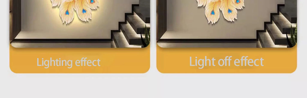 LED Peacock Wall Art - Decorative Entrance Painting with Night Light