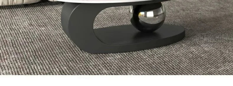 Bright Oval Coffee Table - Italian Rock Slab Design