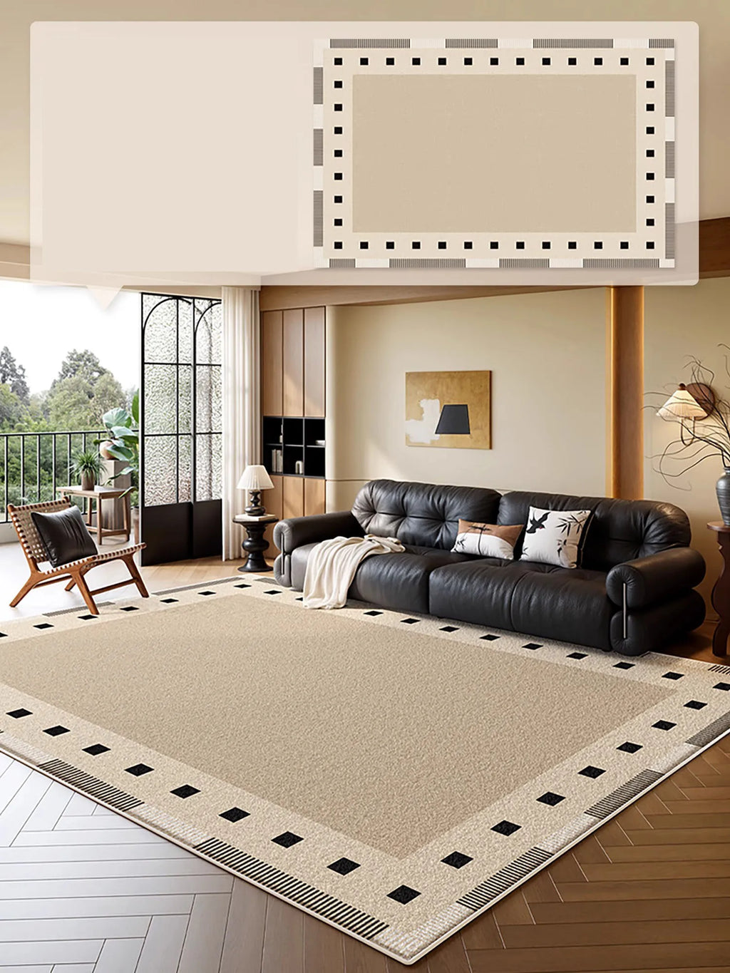 Modern Geometric Area Rug - Luxury Carpet for Living Room & Bedroom