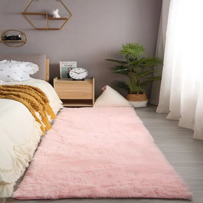 Furry Plush Area Rug - Modern Nordic Style Carpet for Living Room & Bedroom