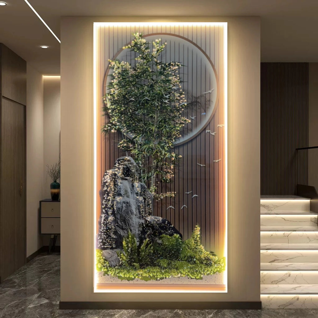 Bamboo LED Wall Art - Landscape Scenery Decorative Painting with Lights
