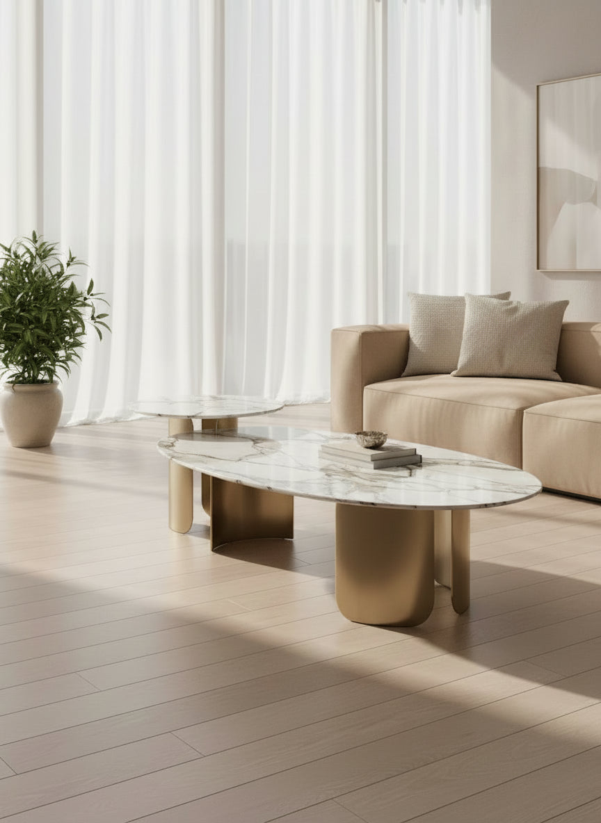 Marble Nordic Coffee Table - Mid Century Modern Design