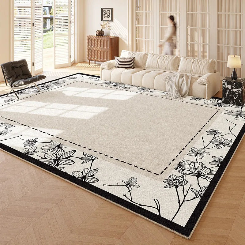 Artistic French Plush Carpet - Modern Area Rug for Living Room & Bedroom