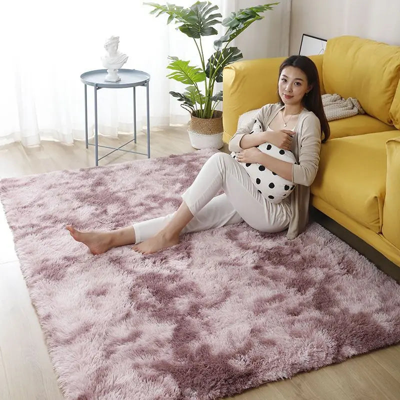 Furry Plush Area Rug - Modern Nordic Style Carpet for Living Room & Bedroom
