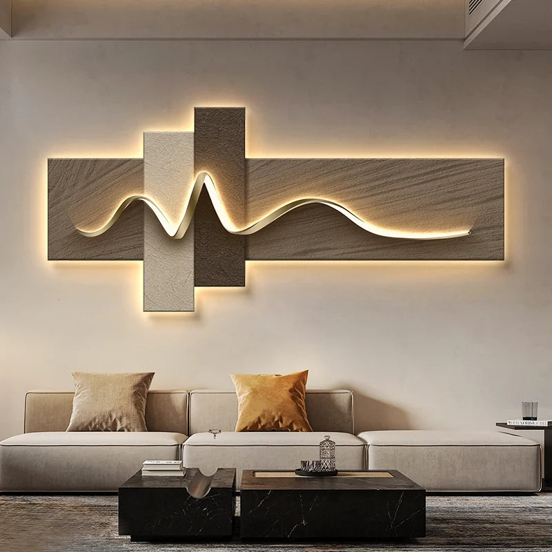 Modern Wabi Sabi LED Wall Art - Luxury Decorative Light Painting