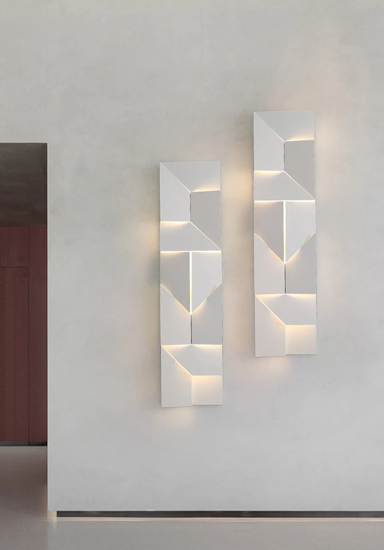 Geometric LED Wall Lamp - Modern Shadow Metal Sconce Light