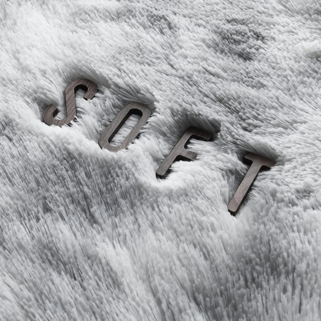 Dyed Plush Fluffy Rug - Soft Anti-Slip Carpet for Living Room & Kids Room