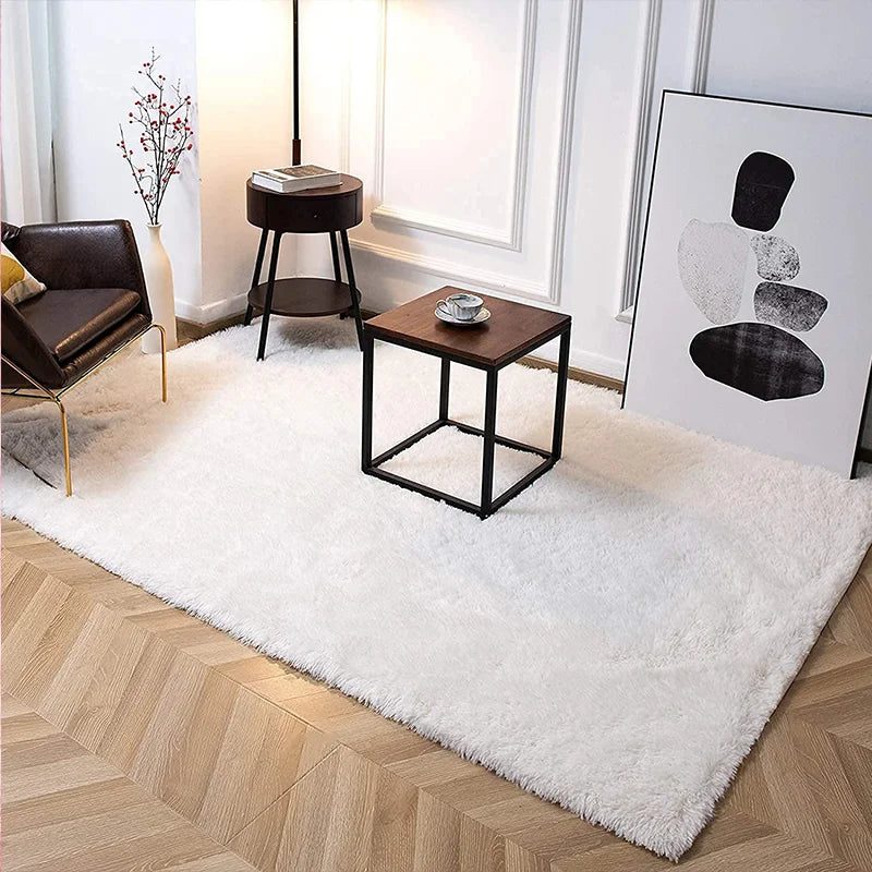 Furry Plush Area Rug - Modern Nordic Style Carpet for Living Room & Bedroom