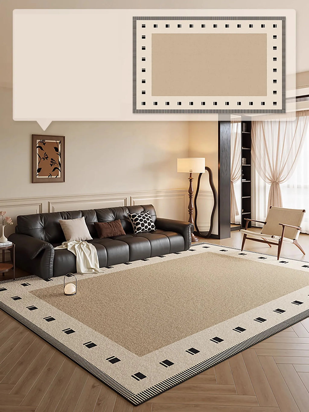 Modern Geometric Area Rug - Luxury Carpet for Living Room & Bedroom