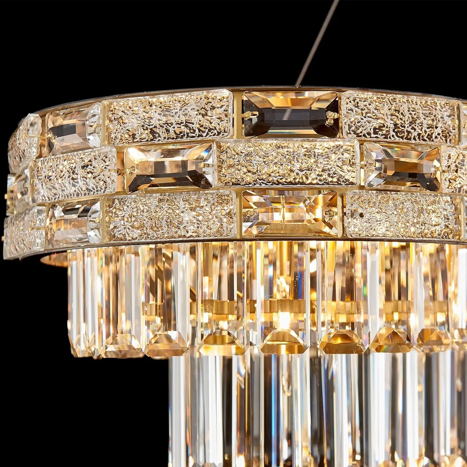 Modern Gold Crystal Chandeliers for Dining Room Living Room Vila Luxury Large Chandelier Pendant Light Fixture Kitchen Island