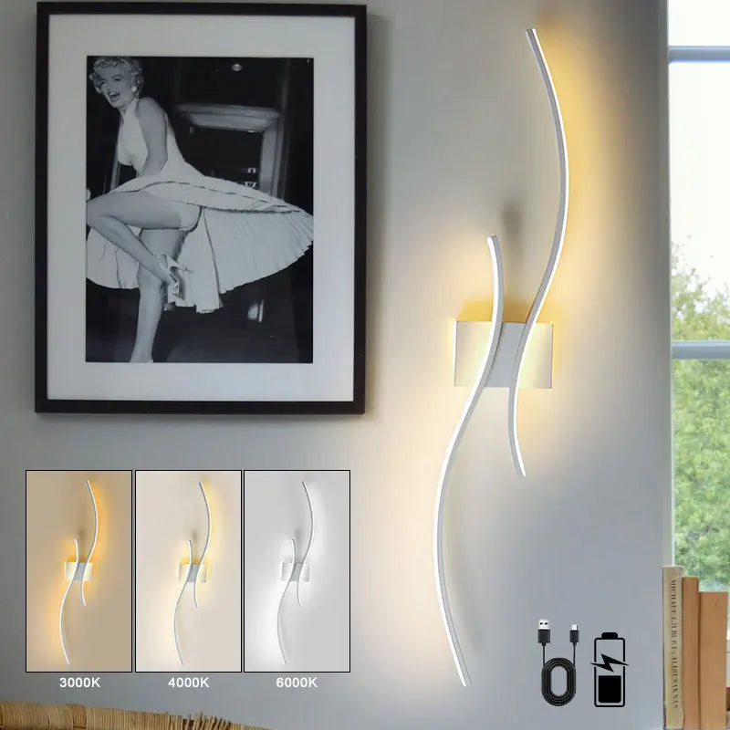 Wireless Rechargeable LED Wall Sconce - Touch Dimmable with Remote Control
