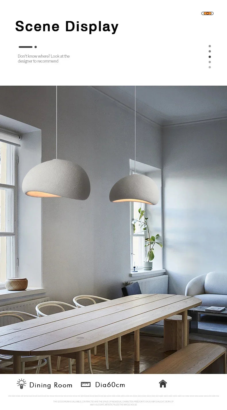 Minimalist Wabi Sabi LED Pendant Lamp for Living Dining Room Bar Home Decor Hanging Chandelier Bedroom Loft Art Lighting Fixture