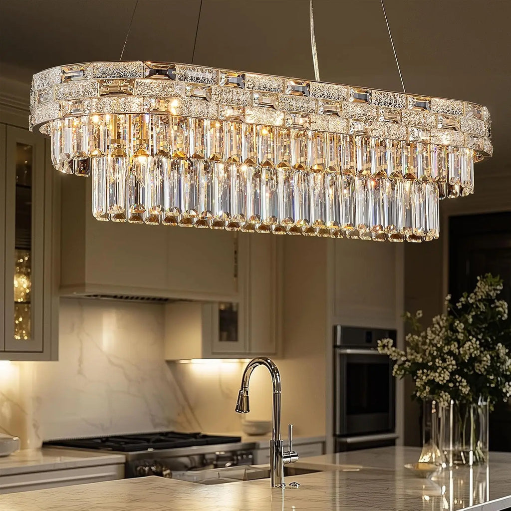 Modern Gold Crystal Chandeliers for Dining Room Living Room Vila Luxury Large Chandelier Pendant Light Fixture Kitchen Island