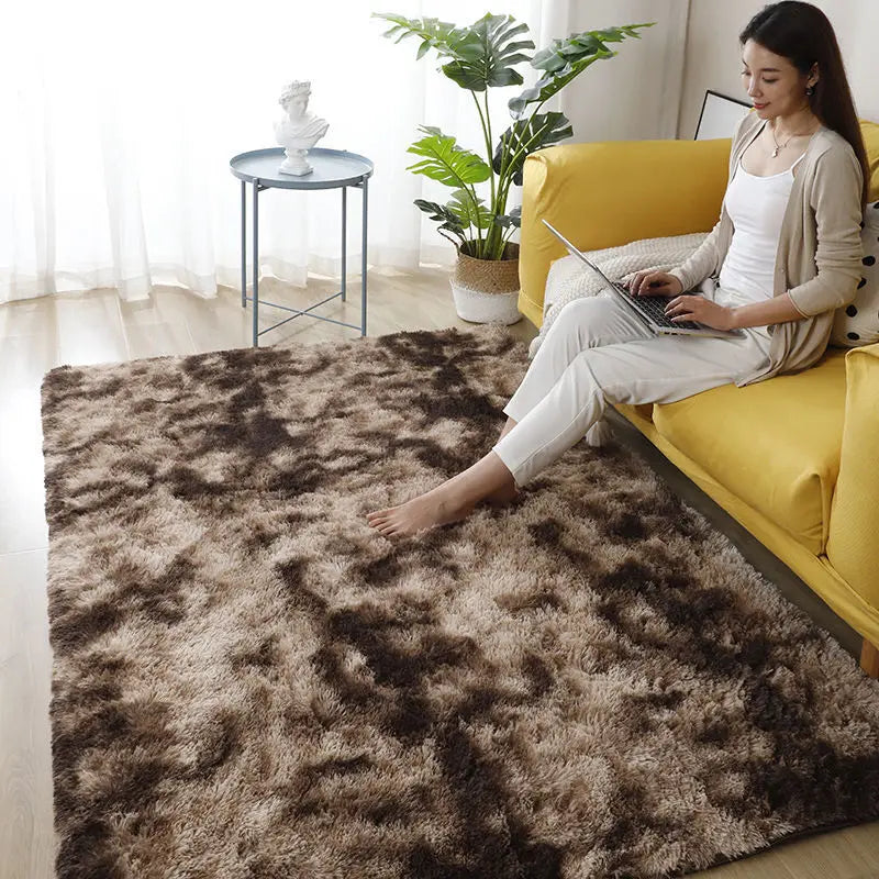 Furry Plush Area Rug - Modern Nordic Style Carpet for Living Room & Bedroom