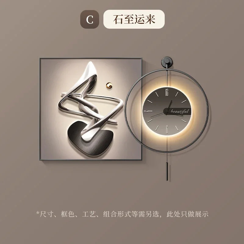 Modern LED Wall Clock - Luxury Restaurant & Living Room Decorative Art