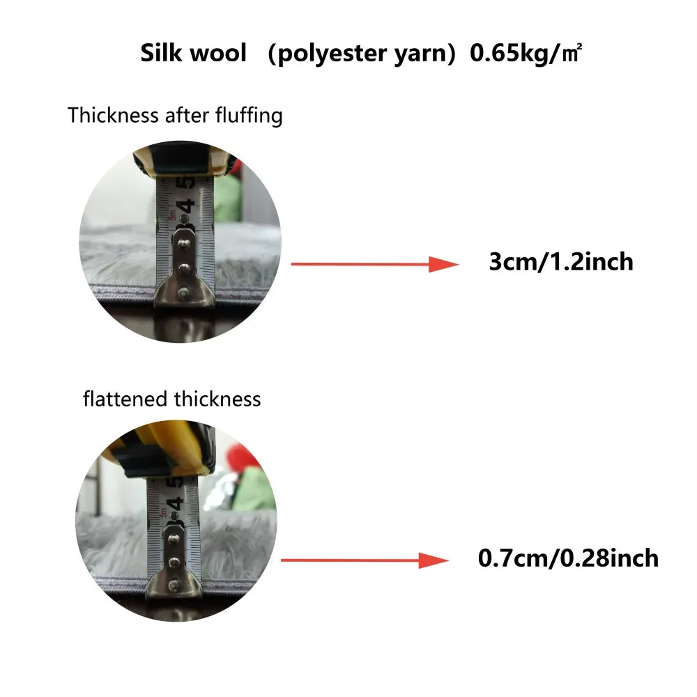 Plush Wave Pattern Area Rug - Soft Warm Patchwork Carpet for Living Room & Bedroom